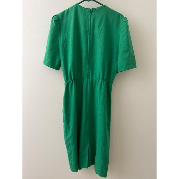Henry-Lee Green Short Sleeve Dress With Pockets & Zipper Closure - Picture 7 of 7